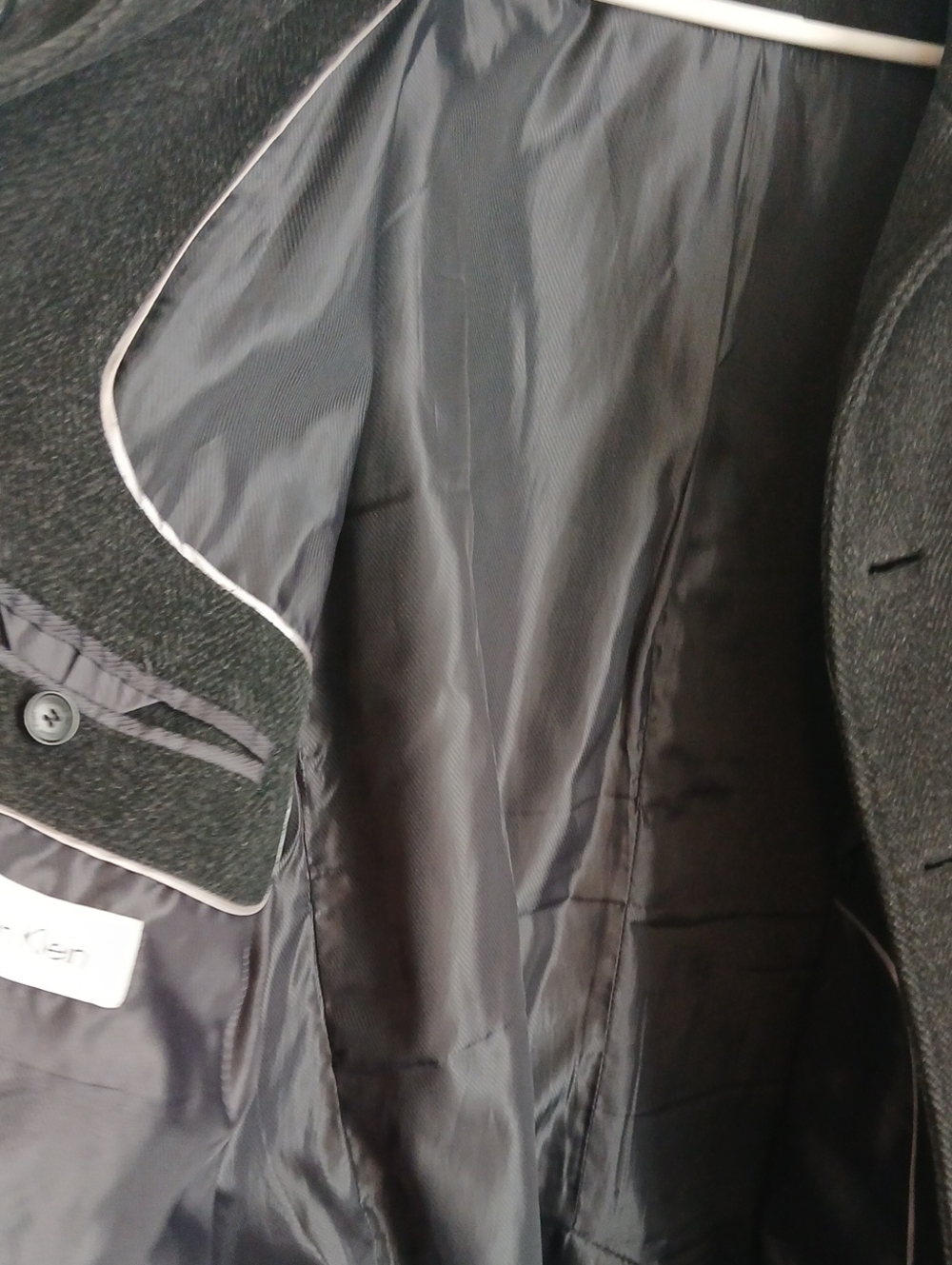 Calvin Klein Wool-Blend Pea Coat in Black Large Like New - Picture 11 of 11